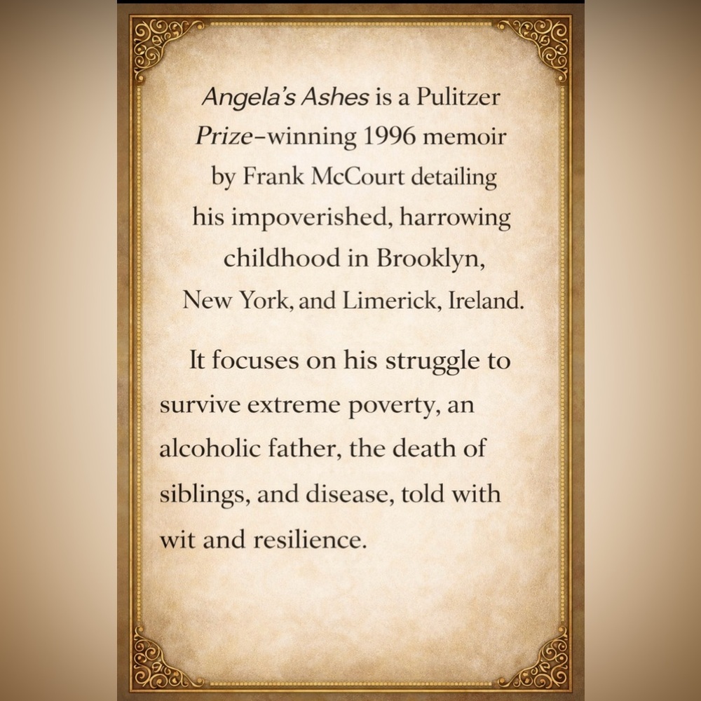 Angela’s Ashes Soft Cover Book - Picture 6 of 6